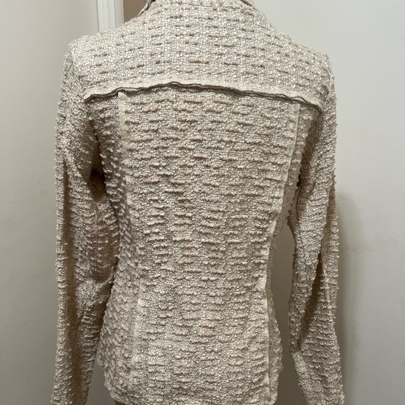 Cabi Style 985 Oatmeal Chenille Tweed Snap Front Double Breasted Jacket XS NWT - Picture 4 of 10